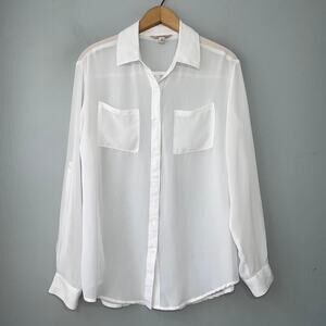 Decree Sheer Button Up Shirt Size Medium Office Siren Ethereal Preppy Y2K Top